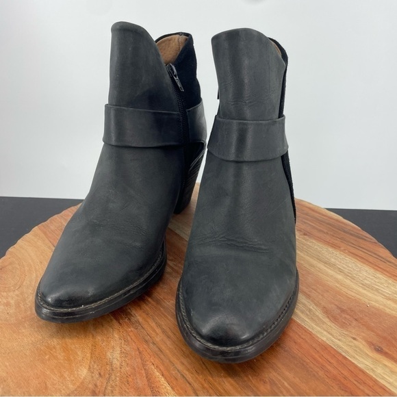 MTNY originals 1967 black leather ankle heel boots made in Spain Sz 39 - Picture 3 of 8